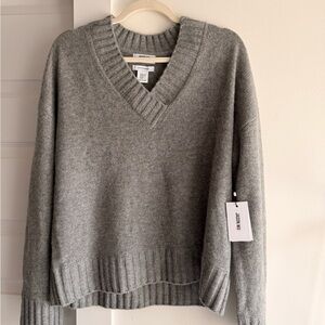 Jason Wu Gray V-Neck Knit Sweater